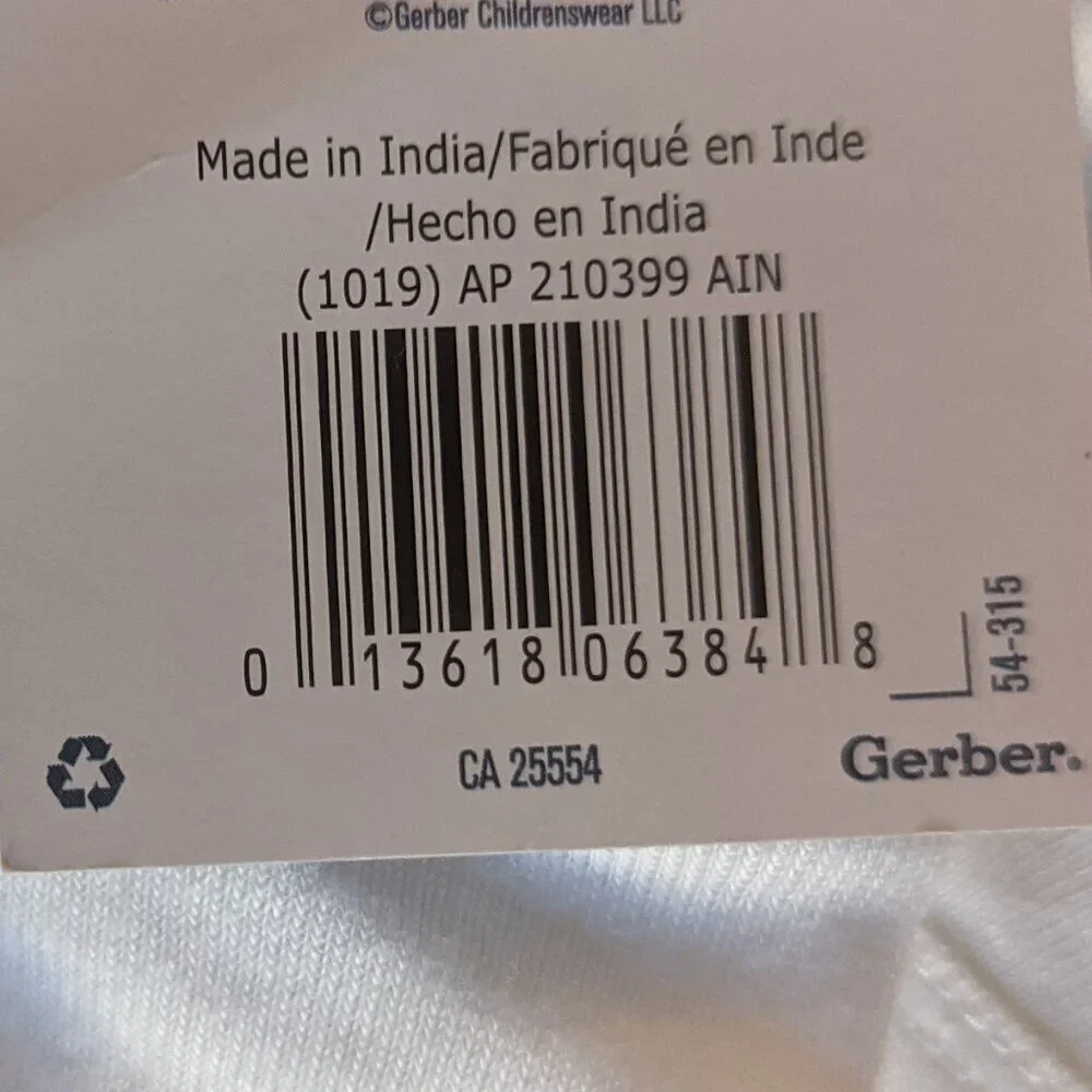 NWT 3 Gerber Onesies 9M Months White NEW on Hangers Baby Infant Clothes Jumper